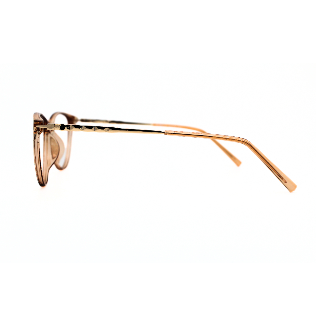 Jubleelens Modern Oval Eyeglasses - Trans Brown Silver Brown 126706