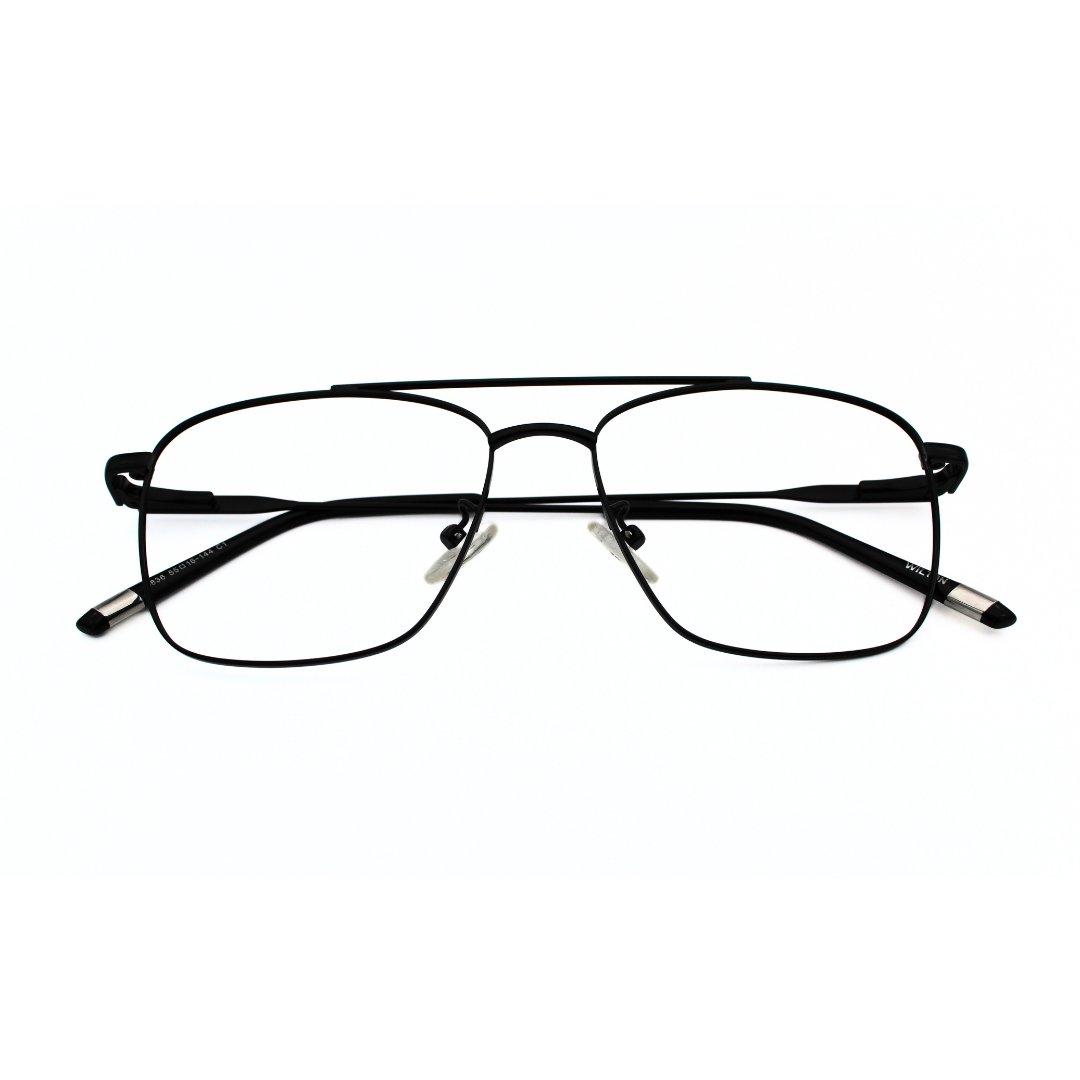 Jubleelens Metal Square5836 Square Matt Black Eyeglasses Elevate Your Look with Timeless Style