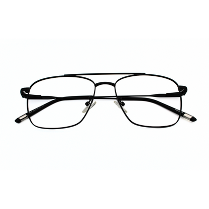 Jubleelens Metal Square5836 Square Matt Black Eyeglasses Elevate Your Look with Timeless Style