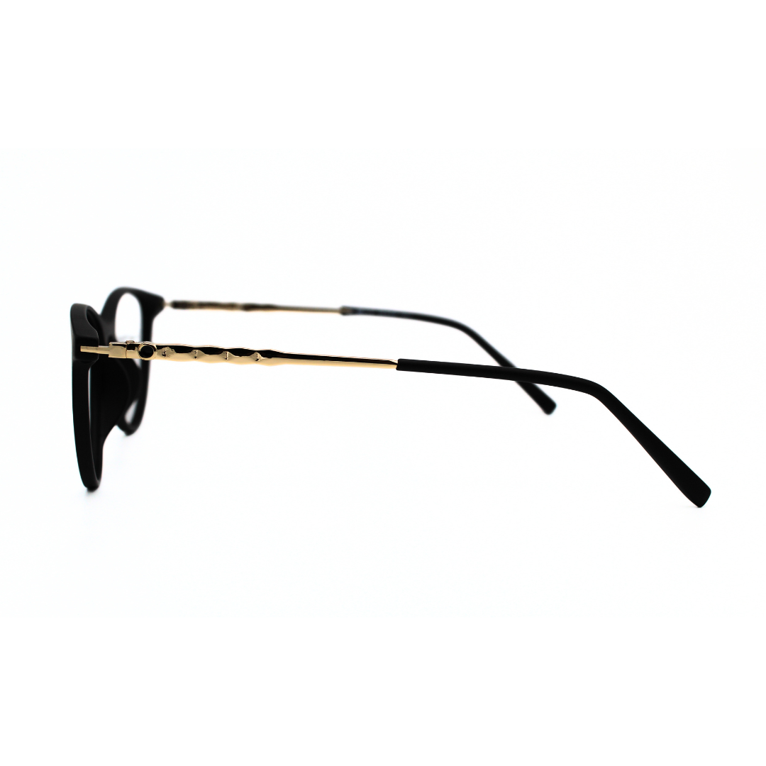 Jubleelens Classic Oval Eyeglasses - Matt Black Gold Black 126706