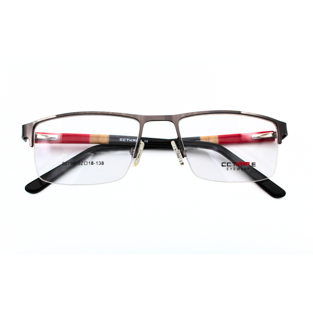 Jubleelens Supra80199 Supra Gunmetal Red Black Eyeglasses Make a Statement with Bold Style