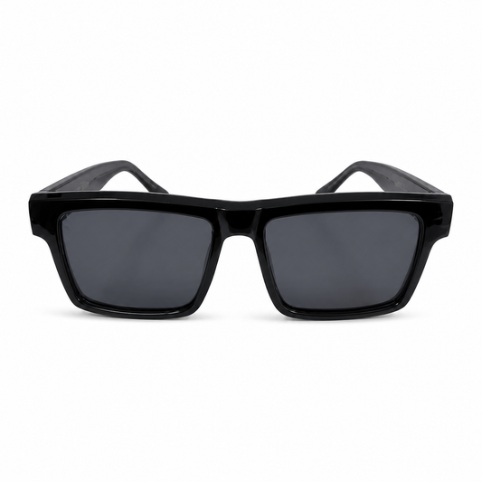 Polarized Square Sunglasses for Men & Women | UV Protected Full Rim Black Frame Eyewear