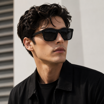 POLARIZED LENSES| Clear Frame Square Sunglasses | UV Protection | Unisex Style