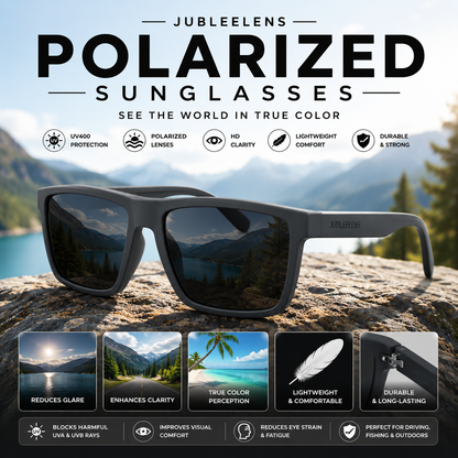 Matte Grey Polarized Sunglasses | Square Frame UV400 Eyewear