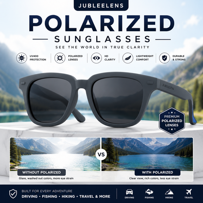 Matte Grey Cat-Eye Square Sunglasses | Lightweight Polarized Sunglasses