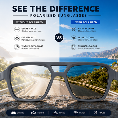 Grey Frame Polarized Sunglasses for Men | Driving & Cycling Sunglasses