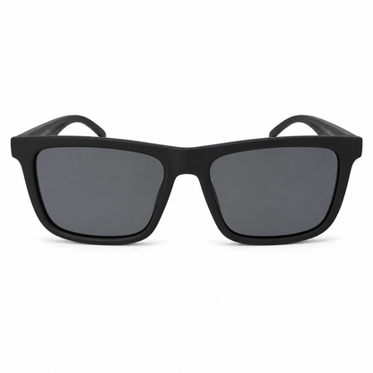 Matte Black Polarized Sunglasses | UV400 Protected Square Frame | Unisex Fashion Eyewear
