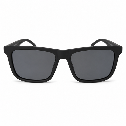 Matte Black Polarized Sunglasses | UV400 Protected Square Frame | Unisex Fashion Eyewear