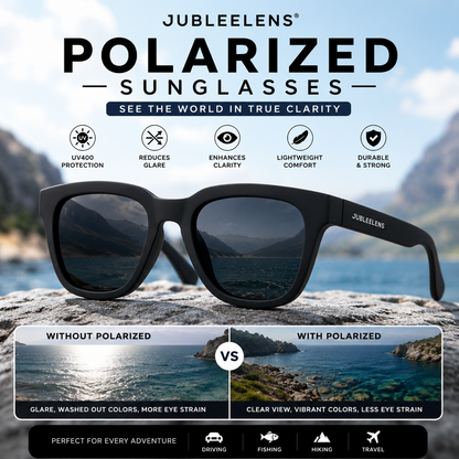 Classic Black Square Cat-Eye Sunglasses | Lightweight Outdoor Eyewear