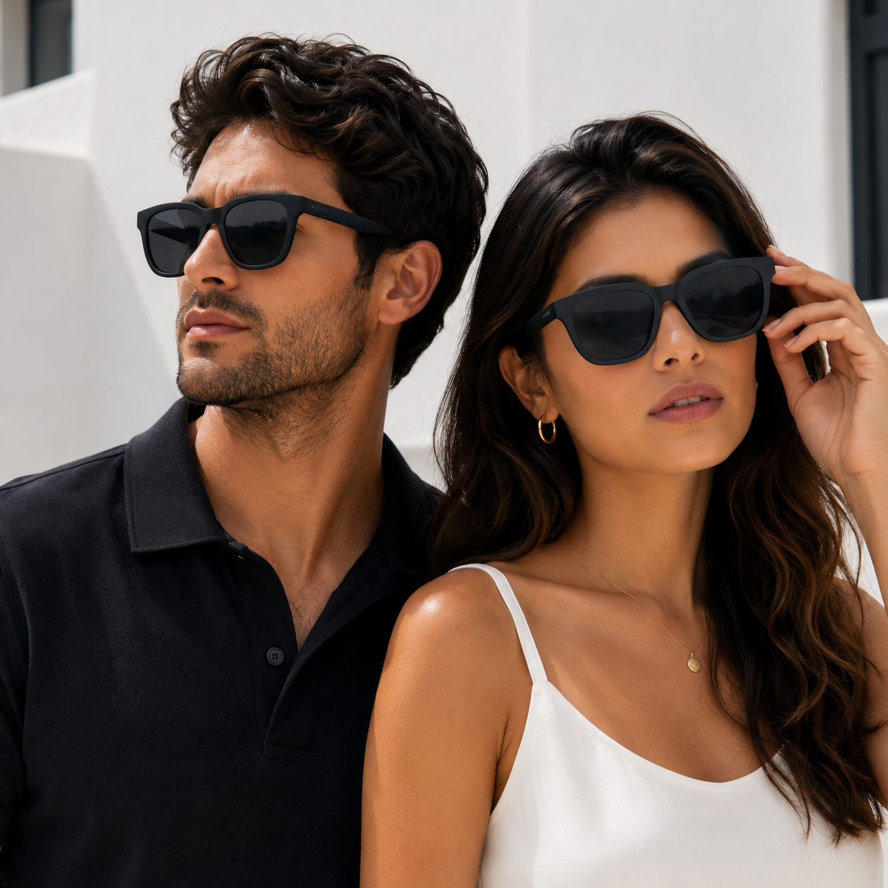 Classic Black Square Cat-Eye Sunglasses | Lightweight Outdoor Eyewear