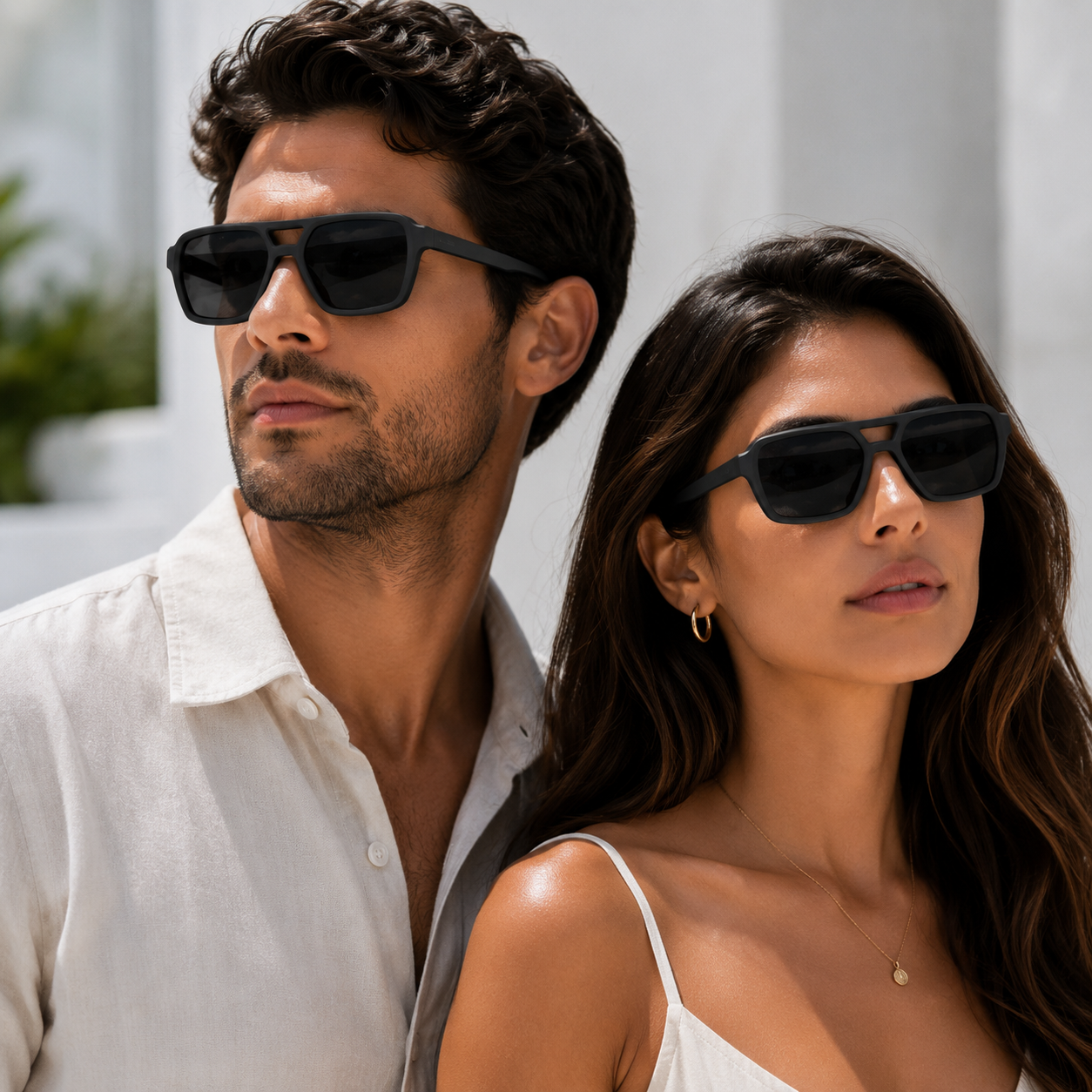 Square Wraparound Driving Sunglasses with UV400 Protection