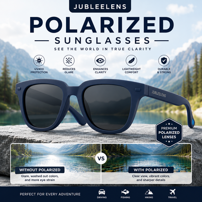 Blue Polarized Sunglasses | UV400 Square Frame for Men & Women