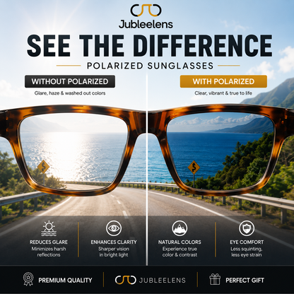 Square Frame Sunglasses for Men & Women | Polarized Lenses | UV Protection | Brown Tortoise Design