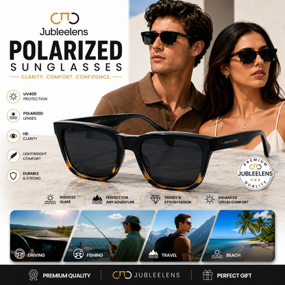Classic Wayfarer Sunglasses | Black & Tortoise Design | Polarized | UV Protected