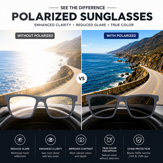 Grey Square Sunglasses | Polarized Lenses | Stylish Unisex Outdoor Eyewear