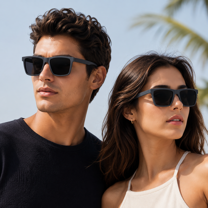 Grey Square Sunglasses | Polarized Lenses | Stylish Unisex Outdoor Eyewear