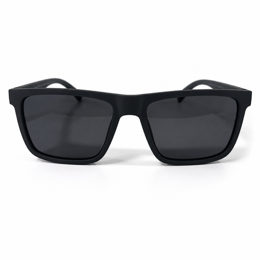 Matte Black Square Sunglasses | Polarized Lenses | UV400 Protected Unisex Eyewear