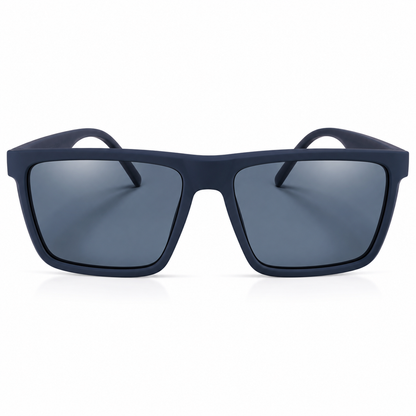 Matte Blue Square Sunglasses | Polarized Lenses | UV400 Protected Unisex Eyewear