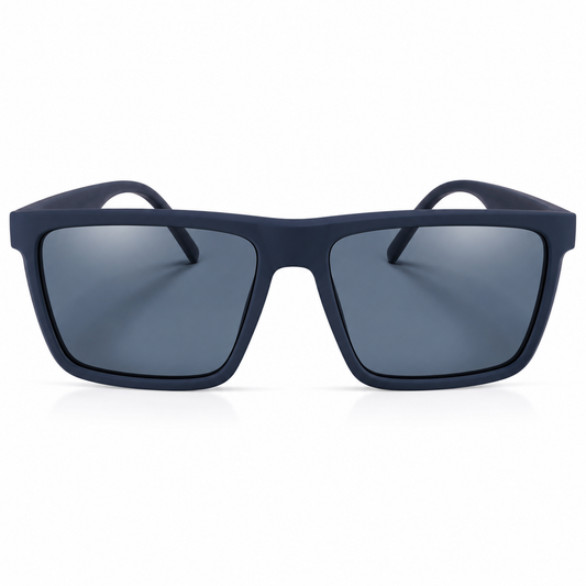 Matte Blue Square Sunglasses | Polarized Lenses | UV400 Protected Unisex Eyewear