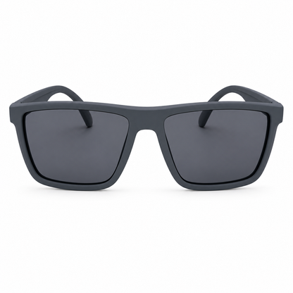 Matte Grey Polarized Sunglasses | Square Frame UV400 Eyewear