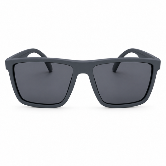 Matte Grey Polarized Sunglasses | Square Frame UV400 Eyewear