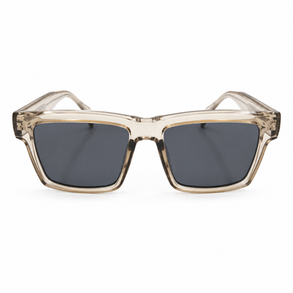 Square Sunglasses | Polarized & UV Protected | Transparent Champagne Frame | Unisex
