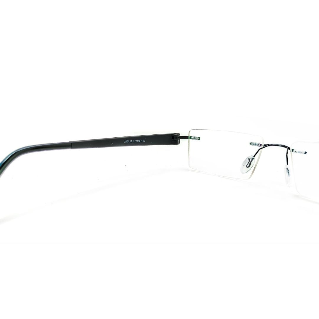 Jubleelens® Rectangular Black Rimless Frame For Unisex