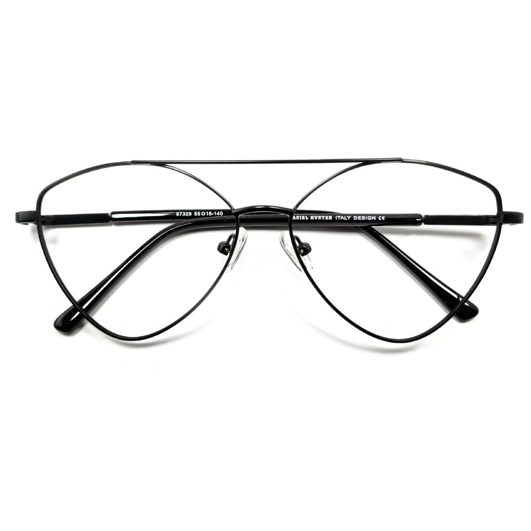 front look Metal Black Full Rim Aviator Frame