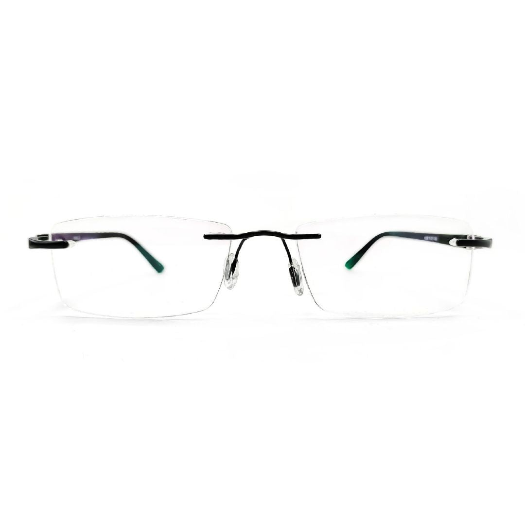 Jubleelens® Rimless Black Rectangular Frame