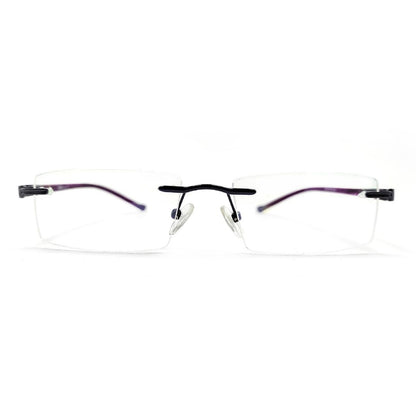 Jubleelens® Rimless Rectangular Purple Frame