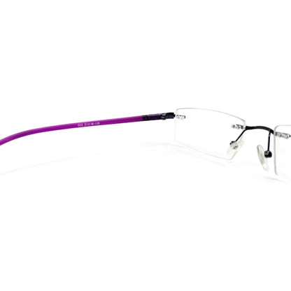 Jubleelens® Rimless Rectangular Purple Frame