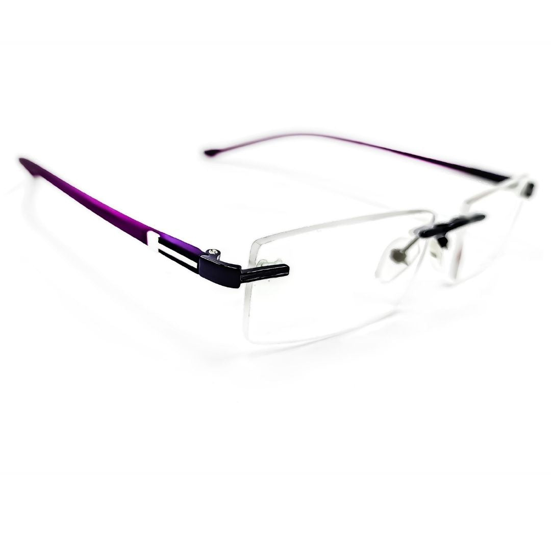 Jubleelens® Rimless Rectangular Purple Frame