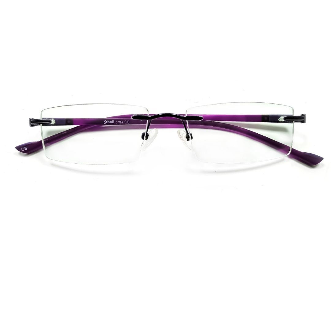 Jubleelens® Rimless Rectangular Purple Frame