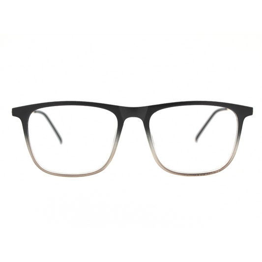 Full Rim Rectangle Glossy Black-Gery Eyeglass Frame Model No. 126703 (Single Vision)