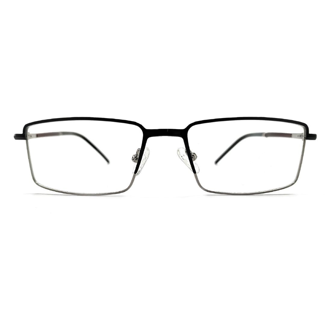 Jubleelens Black Full Rim Rectangular Metallic Medium Frame (52mm)