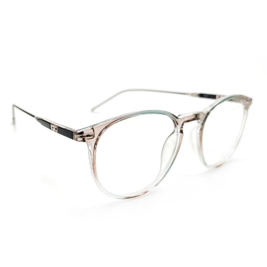 Blue Light Blocker Trendy Round Transparent Brown Eyeglasses