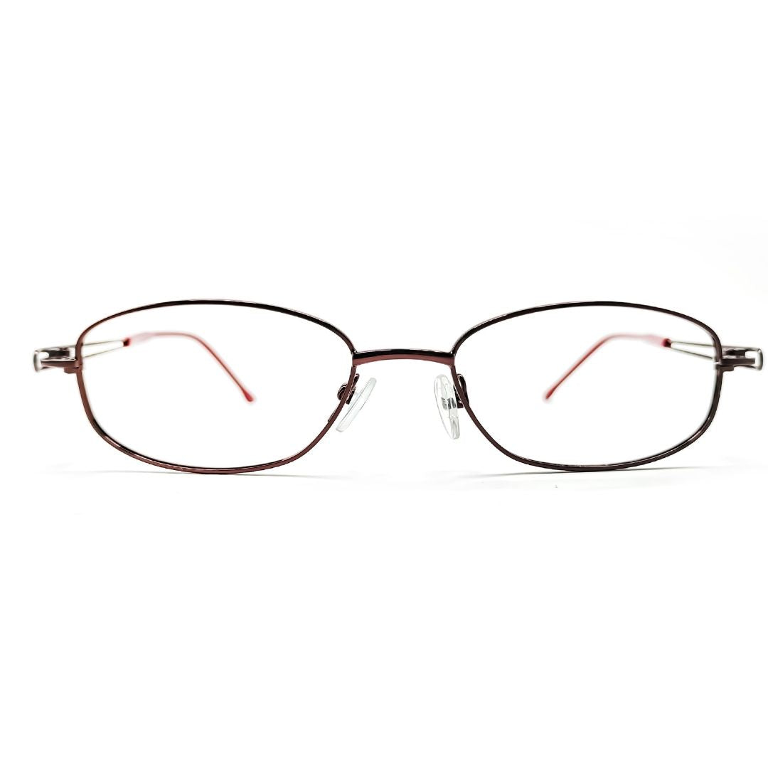 Designer Full Rim Red brown Metal Frame For Women And Girl