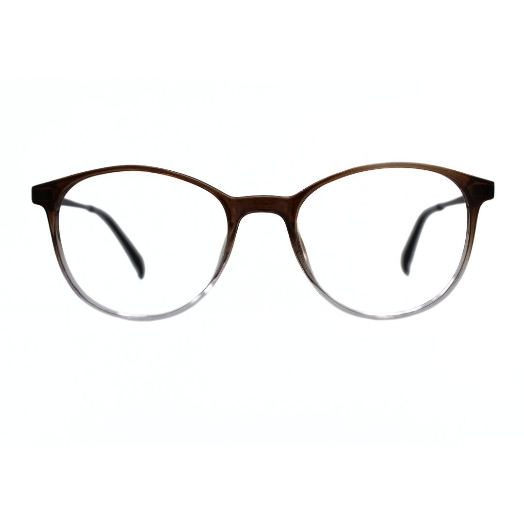 Jubleelens TR016-8 Gredle Brown Golden Brown Eyeglasses A Frame for Every Face Shape (Single Vision)