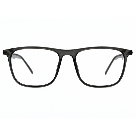 Dark Gray Color Rectangle Eyeglass Frames -Suitable for Unisex Model No. 126703 (Single Vision)