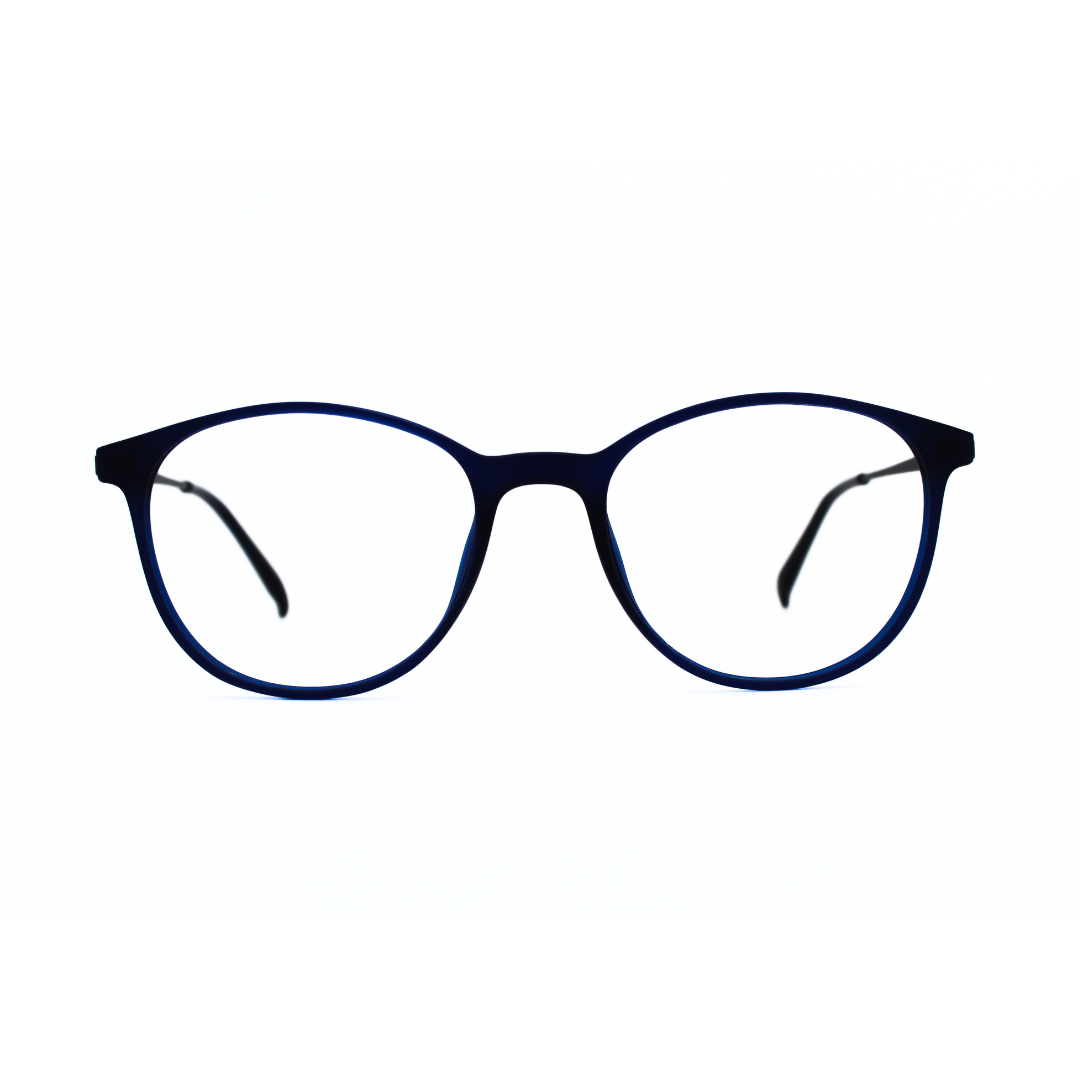 Jubleelens TR016-8 Matt Blue Silver Blue Eyeglasses For the Fashion-Conscious Individual (Single Vision)