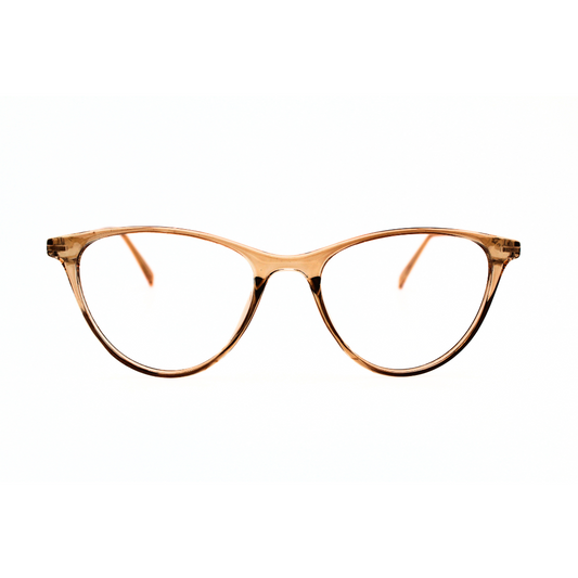 Jubleelens Modern Oval Eyeglasses - Trans Brown Silver Brown 126706 (Single Vision)