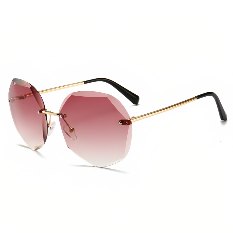 Jubleelens Rimless Pink Sunglasses - Oversized with UV Protection for Woman