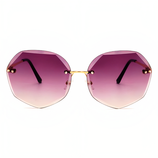Jubleelens Rimless Pink Sunglasses - Oversized with UV Protection for Woman
