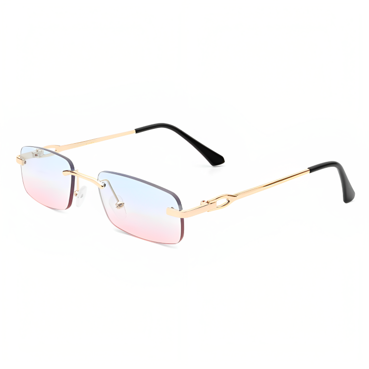 Jubleelens - Vintage Frameless Retro Ultralight UV400 Sunglasses Metal Frame Eyewear for Men & Women 2307