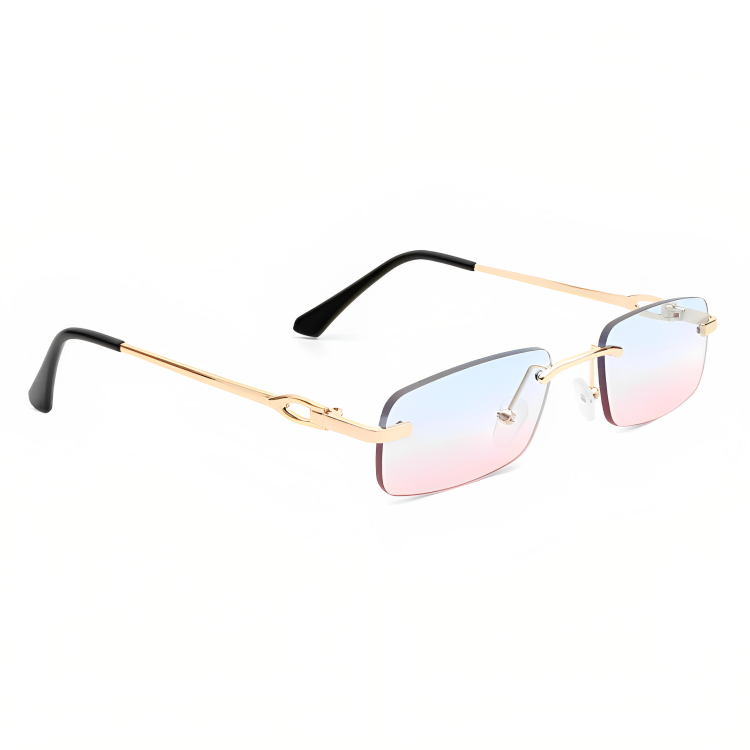 Jubleelens - Vintage Frameless Retro Ultralight UV400 Sunglasses Metal Frame Eyewear for Men & Women 2307