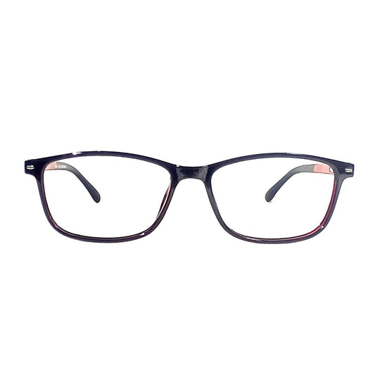 Jubleelens Dark Red Rectangular Frame Medium Frame For Unisex- SR-158