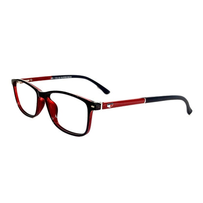 Jubleelens Dark Red Rectangular Frame Medium Frame For Unisex- SR-158