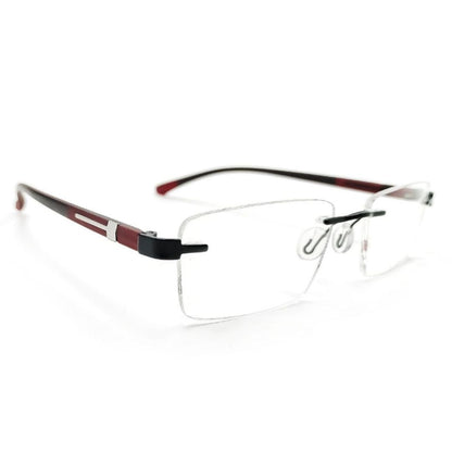 Jubleelens® Rimless Rectangular Red Frame