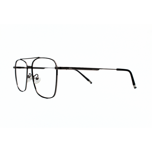 Jubleelens Metal Square5838 Square Black Silver Black Eyeglasses Elevate Your Look with Sophisticated Style (Single Vision)