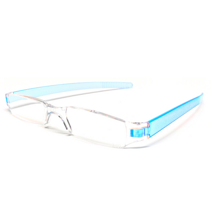 Jubleelens Transparent Blue Rectangle READERS Reading Eyeglasses- Best Reading Experience (+1.00 to +3.00 Power)